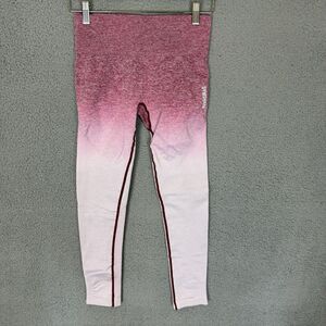 Gymshark Leggings Womens S Pink White Seamless Flex High Waisted‎ Pants